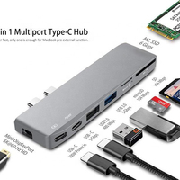 2019 New gadgets 8 in 1 USB 3.1 Type-C Hub with 4K HDMl Adapter for MacBook Pro for Samsung